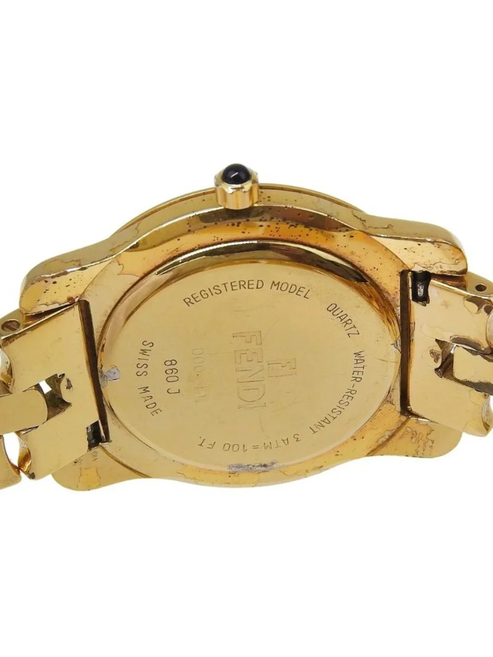 Fendi Gold Plated Quartz Analog Display Boys Ivory Dial Watch